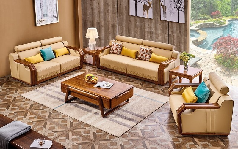 新德式金丝檀木沙发（1+2+3）8302#